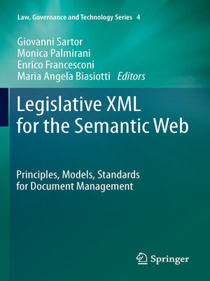 cover image of Legislative XML for the Semantic Web
